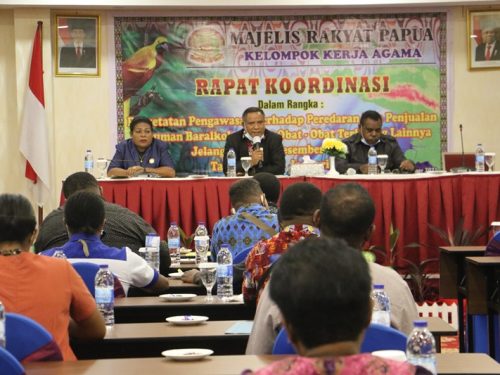 Pokja Agama MRP Cek Kesiapan Pemkab Jayapura Awasi Peredaran Miras Jelang Natal