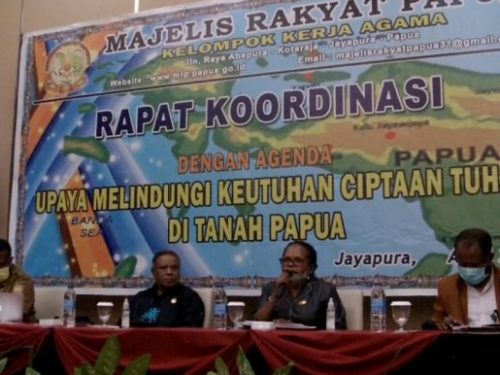 Pokja Agama MRP Gelar Rakor Dengan Kemenag Dan Kesbangpol Provinsi Papua